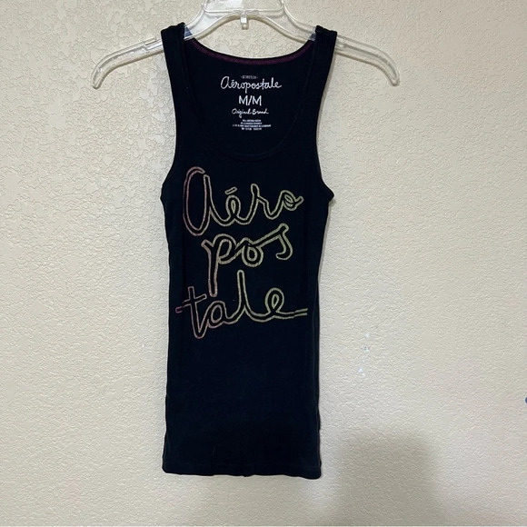 Aeropostale stretch tank top size Medium Black - Picture 1 of 9